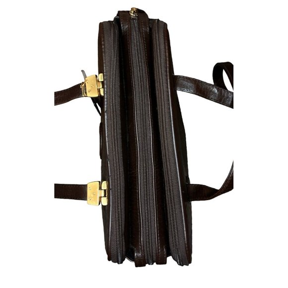 NWT Vintage Gold Coast Collection Dark Brown Leather Medium Shoulder Bag ($320) - Picture 3 of 4